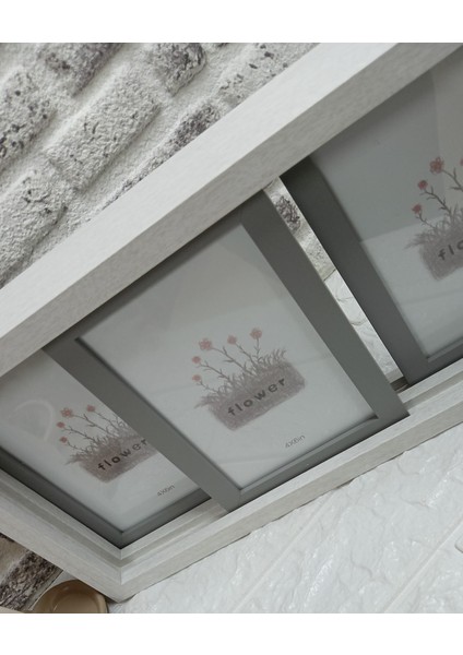 3'lü Kaydırmalı Beyaz Renkli Ahşap Çerçeve Dekor fiyatları
