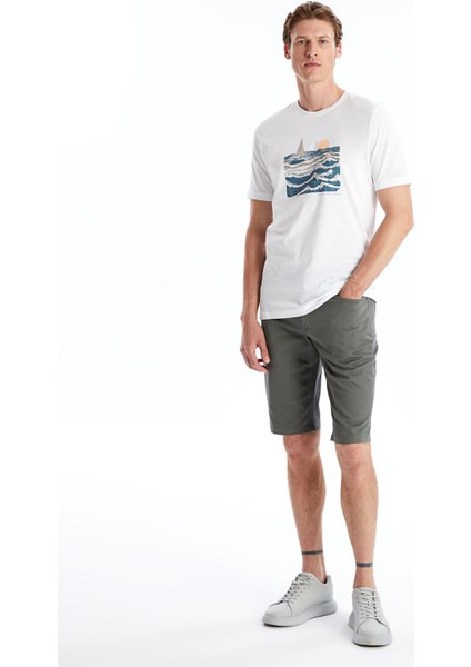 Yeni Sezon Slim Fit Gabardin Erkek Bermuda Şort