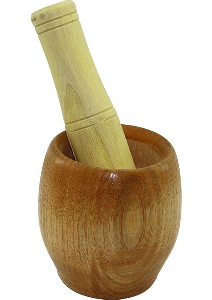 Ahşap Bambu Havan Sarımsak Dövecek Ç: 7cm--D: 5.8cm--Y: 8.5cm Fileli Ambalaj (5250)