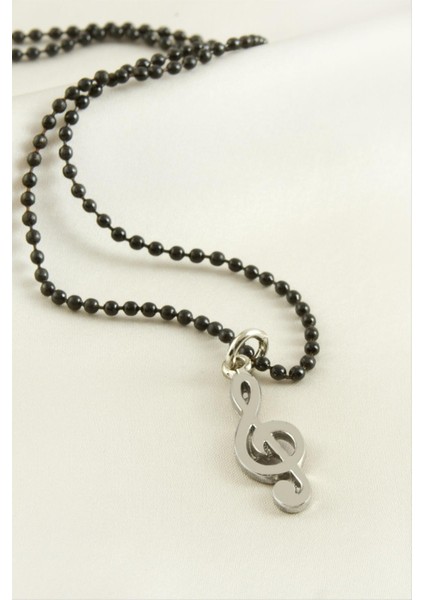 Ds-Derin Çapa Top Zincirli Erkek Kolye-Siyah