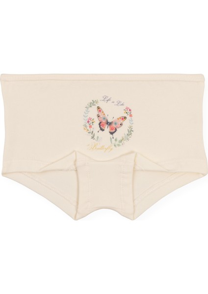 Kız Çocuk Pamuklu Renkli Baskılı Likralı Boxer 3'lü Paket 5852 Renkli modelleri