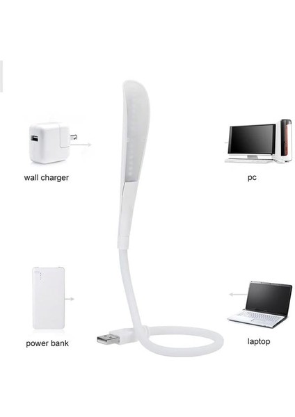 Powermaster PM-24560 14 Ledli Beyaz Esnek USB LED Lamba 3 Kademeli fırsatları