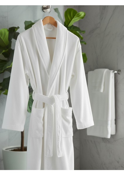 Ultra Yumuşak Micro Cotton Bukle Kumaş Bornoz – Beyaz (1100-1300 Gr) L/xl modelleri