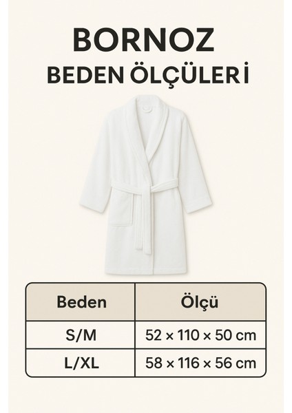 Ultra Yumuşak Micro Cotton Bukle Kumaş Bornoz – Beyaz (1100-1300 Gr) L/xl