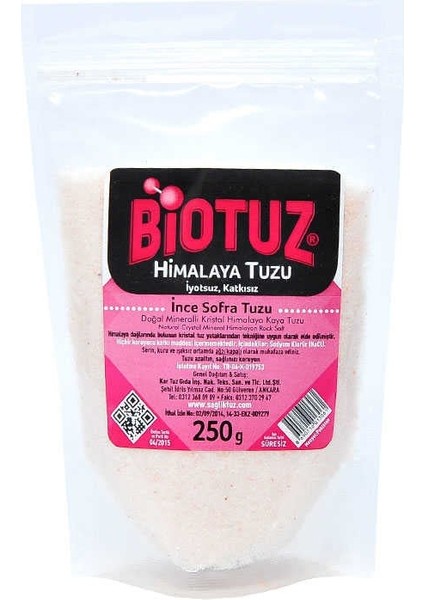 Yemeklik Himalaya Kristal Öğütülmüş Kaya Tuzu Pembe 250 gr