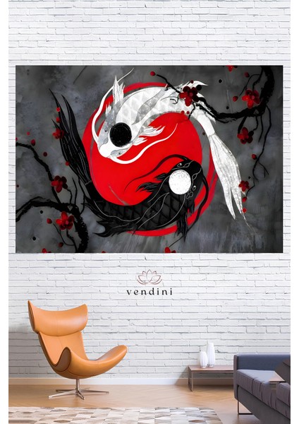 Ying Yang Felsefesi Duvar Örtüsü Duvar Halısı Wall Tapestry
