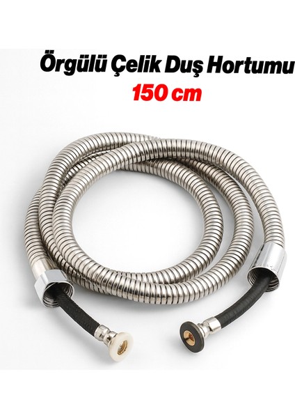 Paslanmaz Örgülü Duş Bağlantı Hortumu 150 cm Dayanıklı Esnek Banyo Aksesuarı Bağlantı Krom Gümüş fiyatları