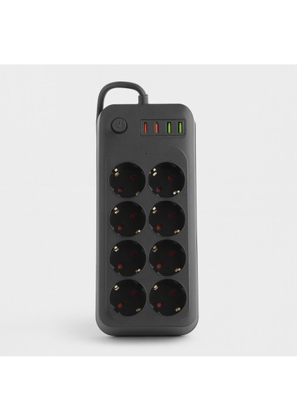 8 Prizli 2 USB 2 Type-C Girişli Akım Korumalı Topraklı Şarj Fiş Priz 2 Metre Uzatma Kablosu fiyatları