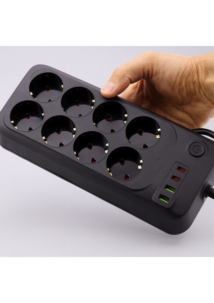 8 Prizli 2 USB 2 Type-C Girişli Akım Korumalı Topraklı Şarj Fiş Priz 2 Metre Uzatma Kablosu modelleri