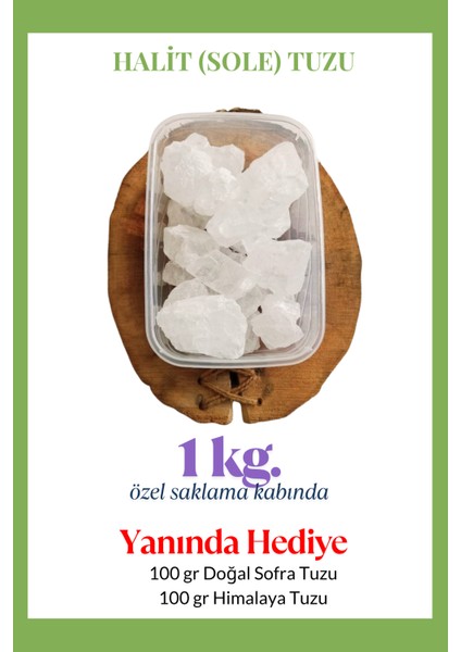 Halit Kristal Himalaya Tuzu 1 Kg. Berrak Kristal Tuz - Kristal Sole Tuzu Halit Tuz 1000 Gr. - Hediyeli