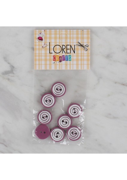 Loren Crafts Vişne Çürüğü 8 Li Yuvarlak Düğme - 44