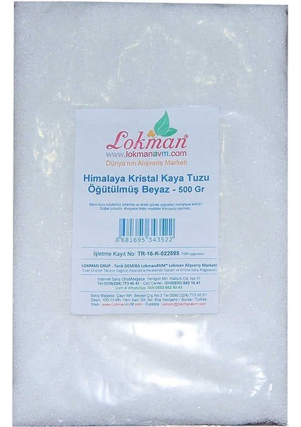 Yemeklik Himalaya Kristal Kaya Tuzu Öğütülmüş Beyaz 500 gr fiyatları