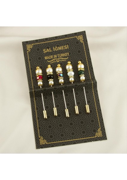 Ds-Derin 5 Adet Inci Kristal Şal Iğnesi-Renkli modelleri