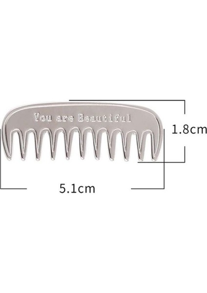 4184 You Are Beautiful Yazılı Çelik Tarak Broş / Yaka Iğnesi modelleri