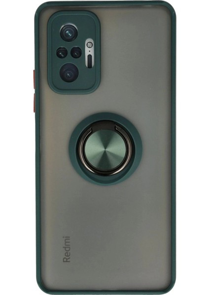 Bfs Xiaomi Redmi Note 10 Pro Kılıf Montreal Yüzüklü Silikon Kapak - Yeşil