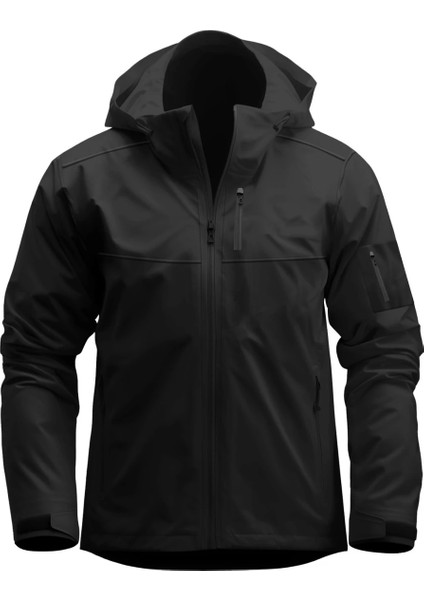 Yağmur Rüzgar Su Geçirmez Içi Polarlı Kol Cep Detaylı Bilek Cırtlı Softshell Mont