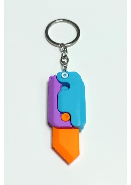 Ds-Derin Bıçak Silikon Anahtarlık-Mavi