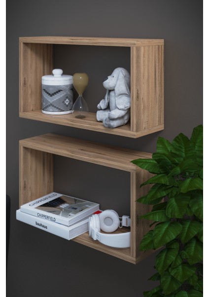 DF05103AC Ikili Dekoratif Raf Kitaplık Duvar Rafı 60X28X15 fiyatları