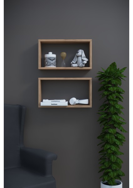 DF05103AC Ikili Dekoratif Raf Kitaplık Duvar Rafı 60X28X15 modelleri
