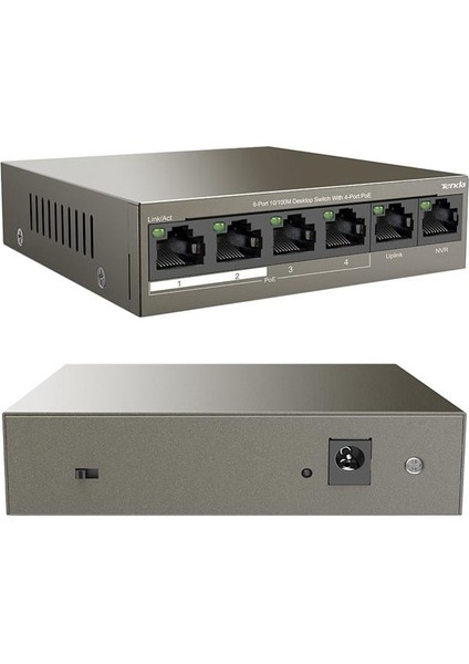 Tenda TEF1106P 2 x Uplink + 4 Port Poe Ethernet Switch 63 Watt