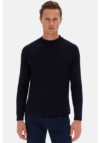 Slim Fit Lacivert Kazak