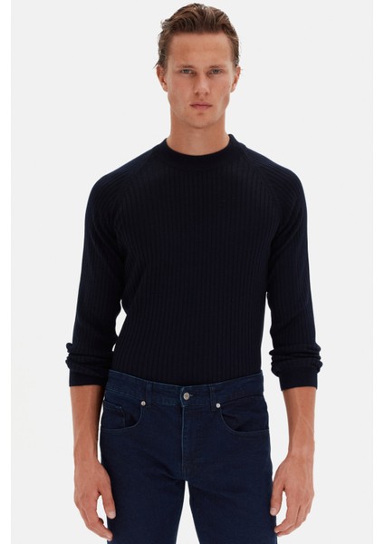 Slim Fit Lacivert Kazak fırsatları