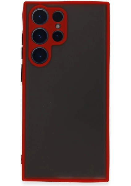 Bfs Samsung Galaxy S22 Ultra Kılıf Montreal Silikon Kapak - Kırmızı