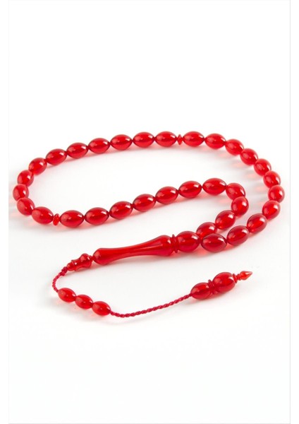 Ds-Derin Zeytin Şekilli Plastik Tesbih 8X11 Mm-Açık Kırmızı fiyatları