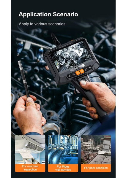 S10 Lens Çapı 3.9mm 360 Derece Hareketli Oynarbaşlı 2 Metre Kablo Endoskop Yılan Kamera indirimleri