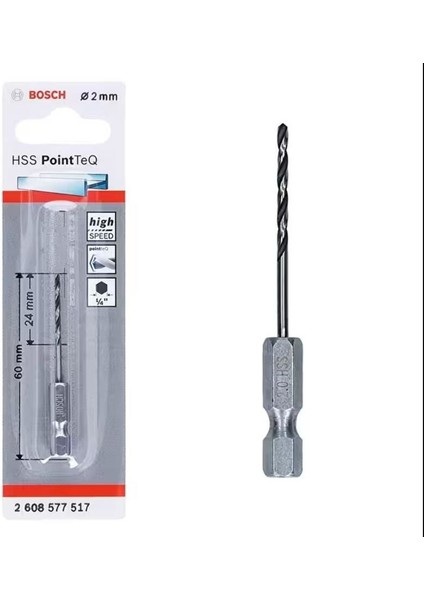 Bosch Pointteq Altıgen Şaftlı Hss Matkap Ucu 2 mm