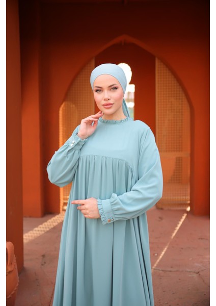 Mint Fırfırlı Robalı Elbise 5062 modelleri