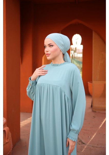 Mint Fırfırlı Robalı Elbise 5062 fırsatları