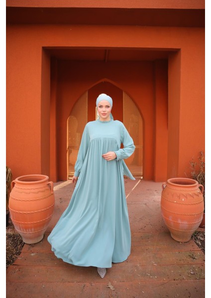 Mint Fırfırlı Robalı Elbise 5062 indirimleri