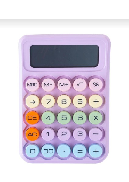12 Haneli 4 Fonksiyonlu Renkli Mekanik Hesap Makinesi Şirin Yuvarlak Tuşlu Ofis Masaüstühesapmakinesi fırsatları