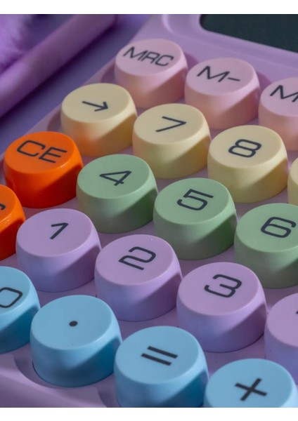 12 Haneli 4 Fonksiyonlu Renkli Mekanik Hesap Makinesi Şirin Yuvarlak Tuşlu Ofis Masaüstühesapmakinesi indirimleri