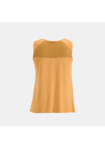 Kadın Turuncu Deri Detaylı Perforeli Bluz modelleri