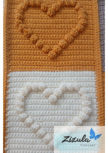 Alize Baby Best El Örgüsü Popcorn Kalpli Model Bebek Battaniyesi 100 x 100 cm fırsatları