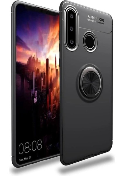 Bfs Huawei Y6P Kılıf Range Yüzüklü Silikon - Siyah
