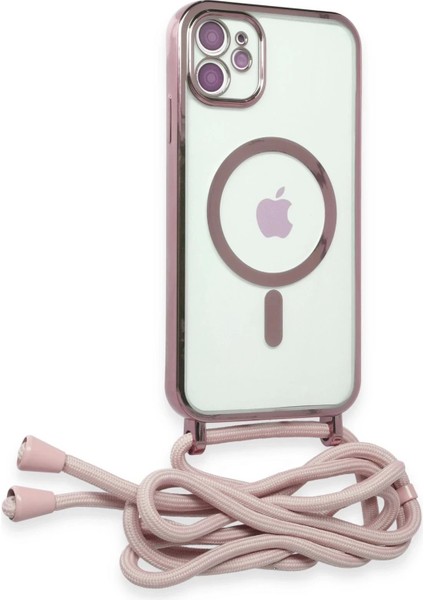 Bfs iPhone 12 Kılıf Divo Lazer Askılı Magsafe Kapak - Pembe fiyatları
