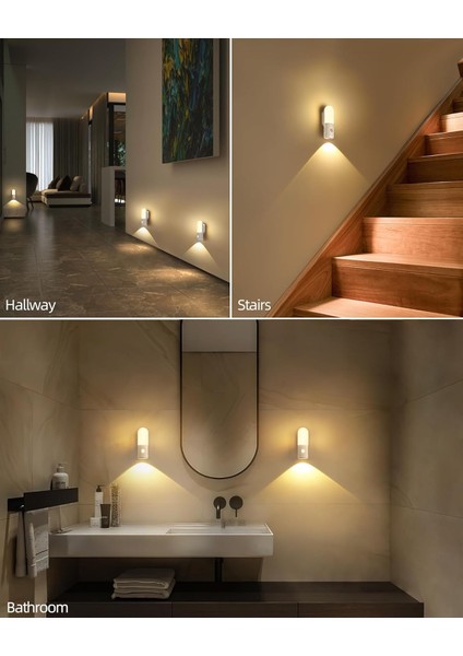 Hareket Sensörlü LED Gece Lambası, Parlaklık Ayarı Yapılabilir, 3 Modlu, Kablosuz, Merdiven, Koridor, Yatak Odası, Çocuk Odası Aydınlatması, USB Şarj Edilebilir Işık, LED Manyetik Lamba fiyatları
