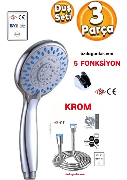 XXXL Duş Başlığı Seti 3 Parça