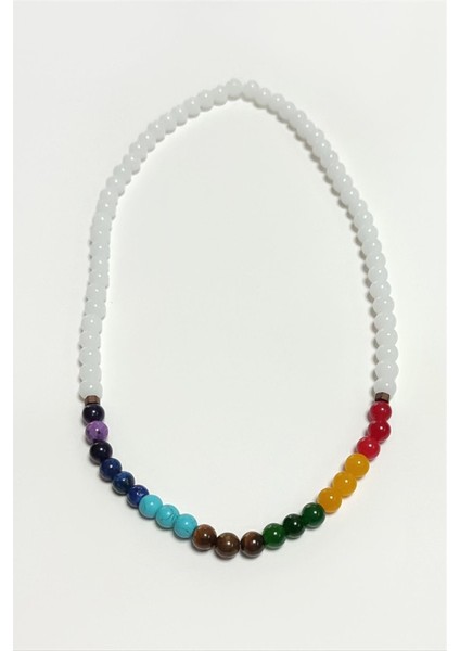 Ds-Derin 7li Doğaltaş Çakra Kolye-Beyaz fiyatları