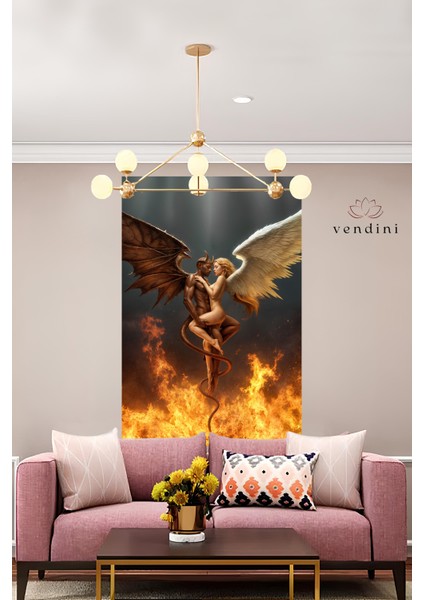 Melek ve Şeytan Buluşması, Canlı Renkler Duvar Örtüsü Duvar Halısı Wall Tapestry fırsatları