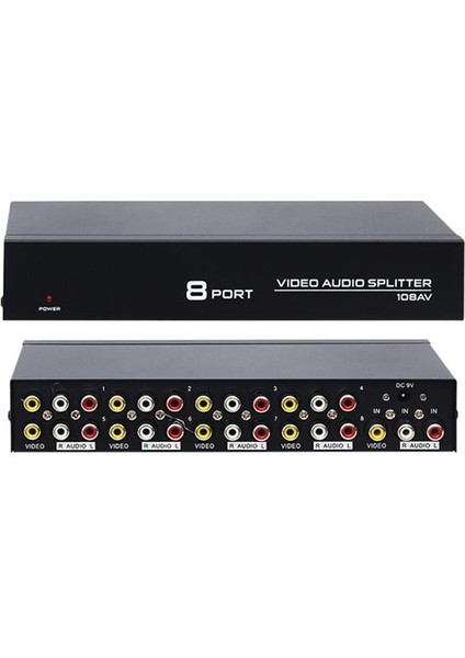 Powermaster 8 Port Video Audio Splitter
