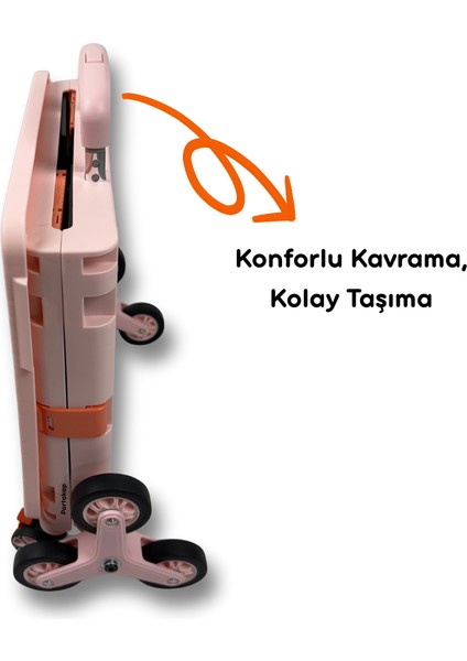 8 Tekerlekli, 55 Litre Pembe Katlanır Alışveriş Arabası fiyatları