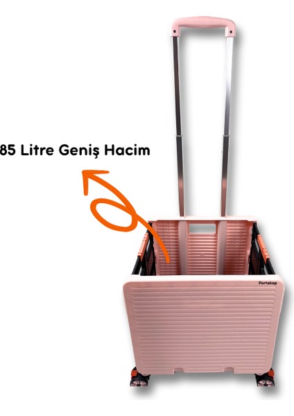 8 Tekerlekli, 55 Litre Pembe Katlanır Alışveriş Arabası indirimleri