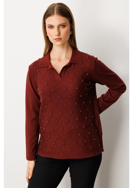 63381 Onteks Kazak Polo Yaka Incili