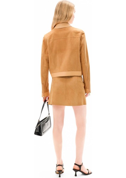 Kadın Turuncu Mini Süet Etek modelleri