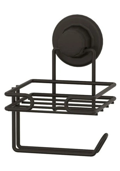 Banyo Köşe Rafı 3 Katlı Siyah Şampuanlık -Tuvalet Kağıtlığı Siyah 2 Li Set Vidalı indirimleri