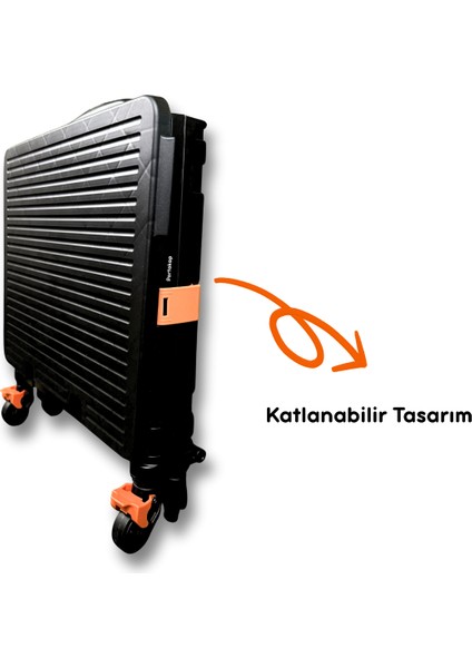 4 Tekerlekli, 55 Litre Siyah Katlanır Alışveriş Arabası fiyatları
